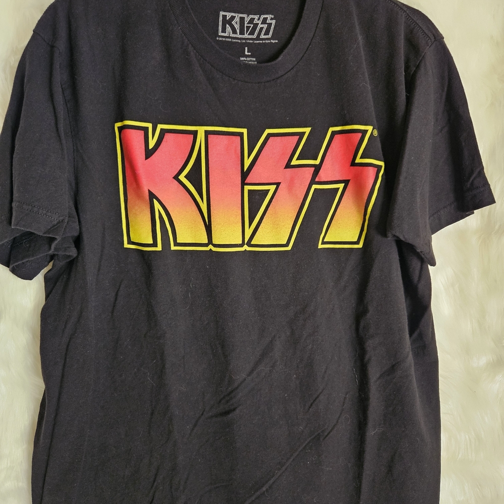 Kiss Black Tee with Red and Yellow Logo